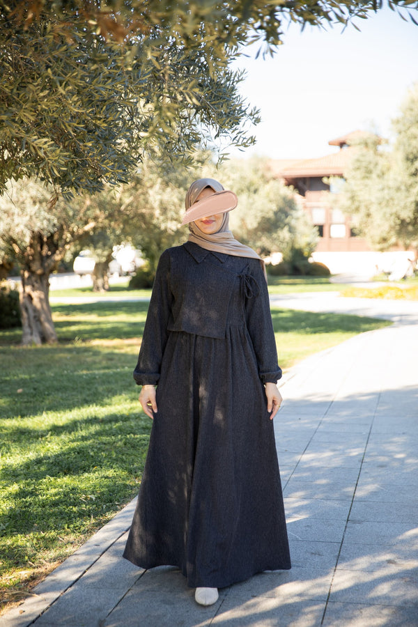 فستان تسنيم - رمادي