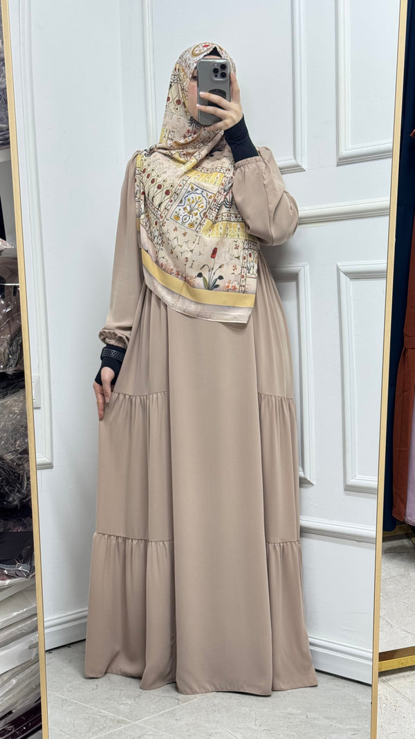 فستان خاشعة لون بيج فاتح 📿🧕🏼