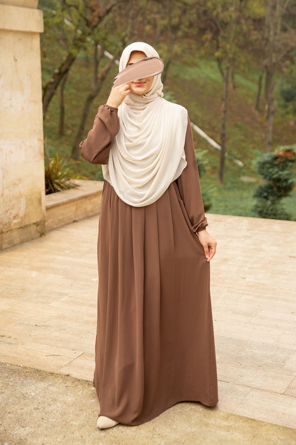 فستان جوري عسلي - تصفية لا تبديل ولا ترجيع