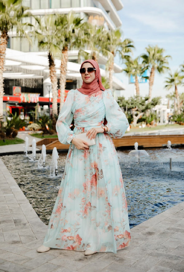 فستان اوركيد - ازرق