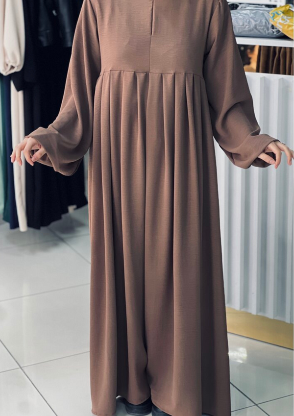فستان خديجة - لون نود غامق 🤎