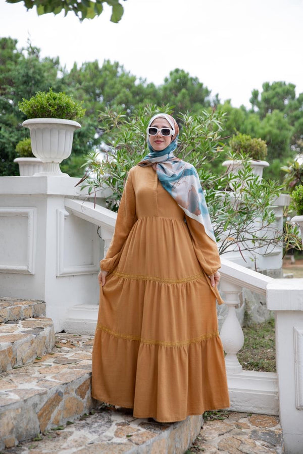 فستان ابرار - قرميدي 🧡