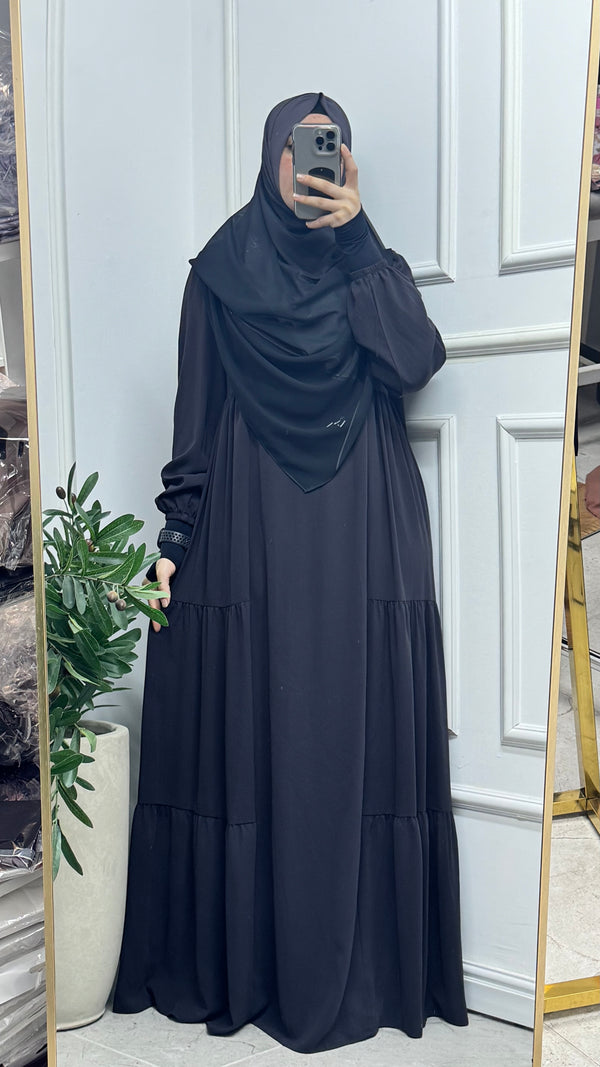 فستان خاشعة لون رمادي غامق 📿🧕🏼