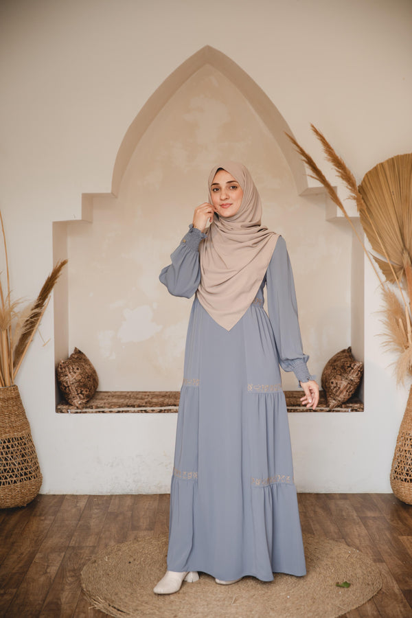فستان الخاشعة عربية - رمادي