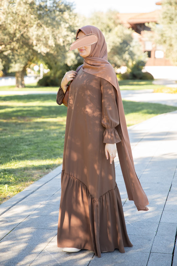 فستان بيلسان عسلي - طول طويل 150-155