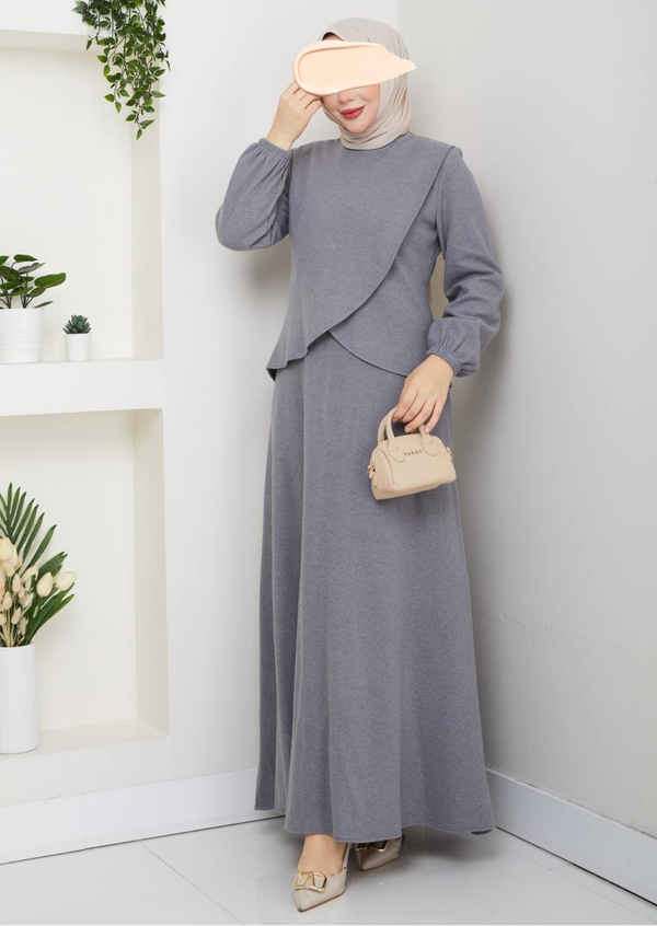 فستان تيا - رمادي