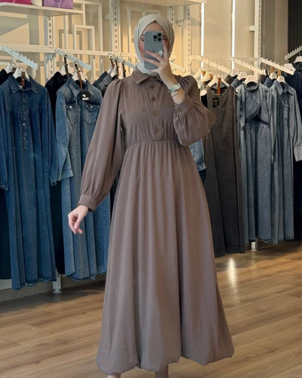 فستان تنسل - لون حنطي 📜