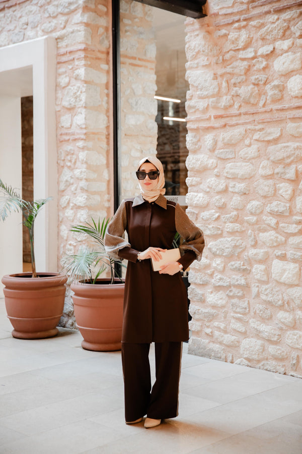 طقم لمعان - بني