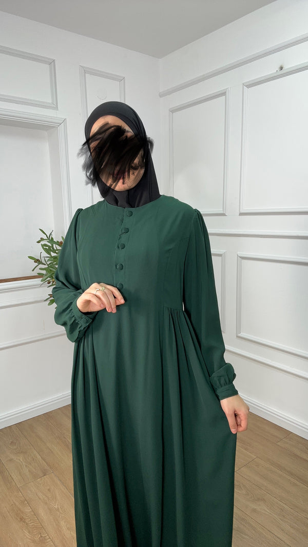 فستان ساتر من مجموعة العفاف لون اخضر