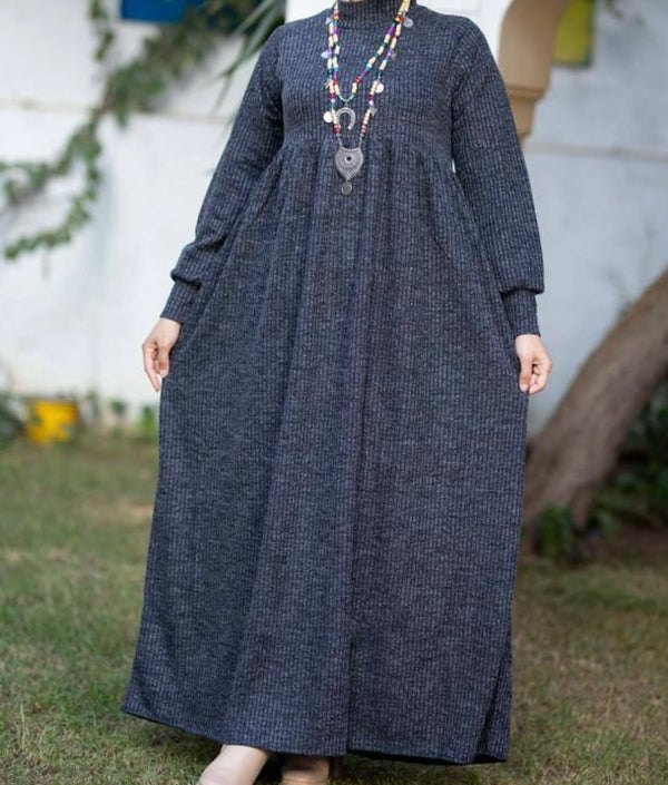 فستان دفا - رمادي