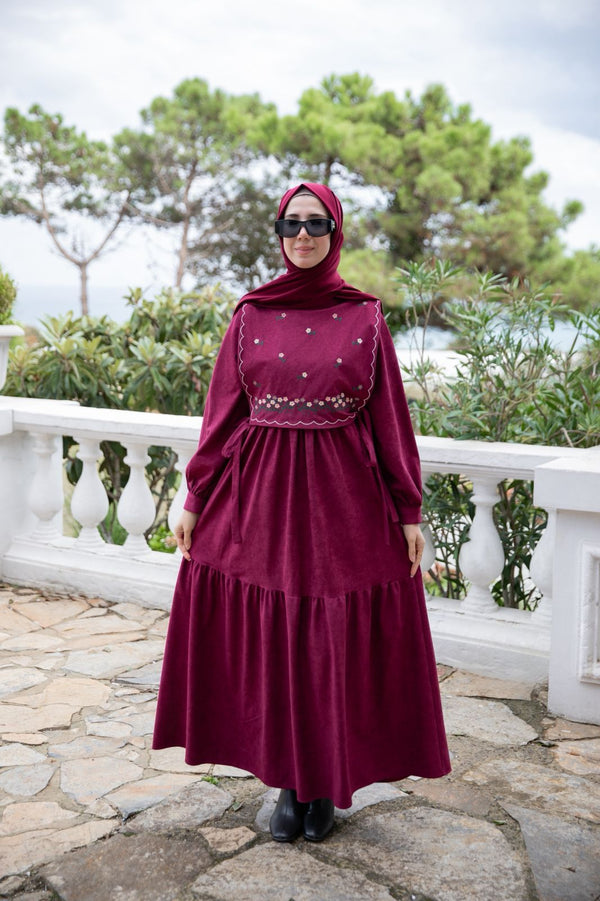 فستان هند - بوردو 🌨️