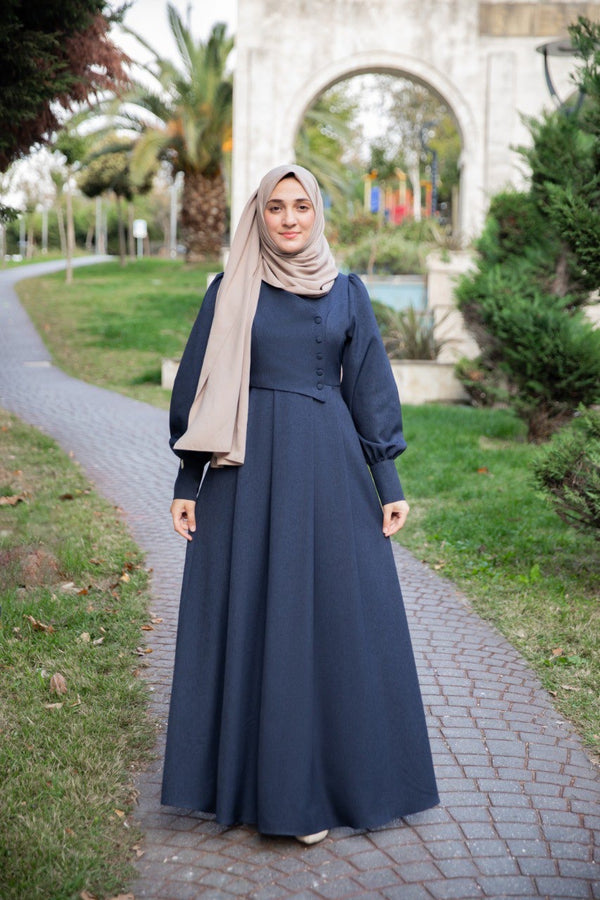 فستان اثار - كحلي