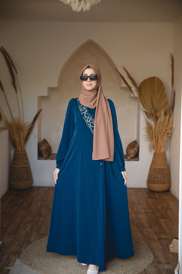 فستان الروح عربيه - ازرق