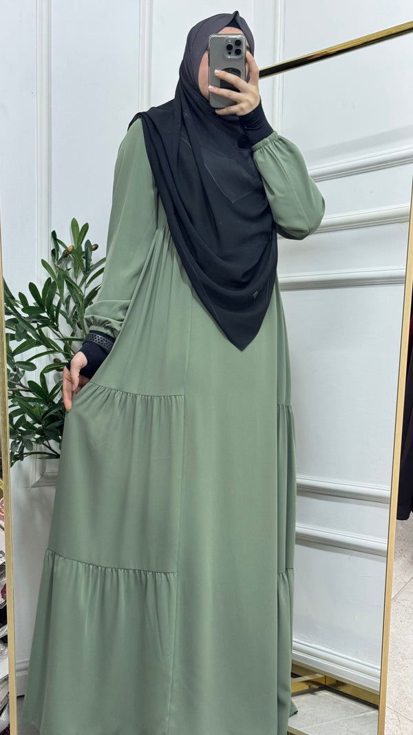فستان خاشعة لون فستقي فاتح 📿🧕🏼