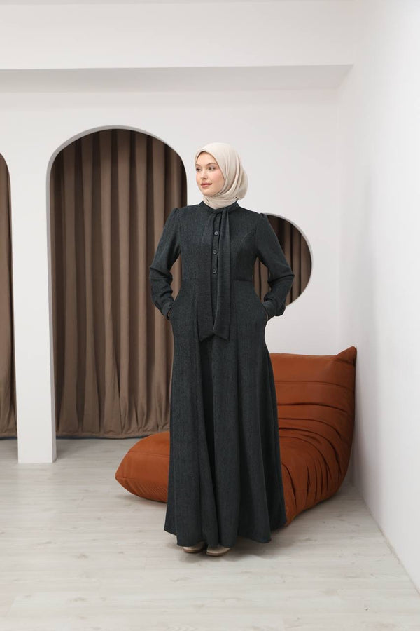 فستان رجاء - رمادي