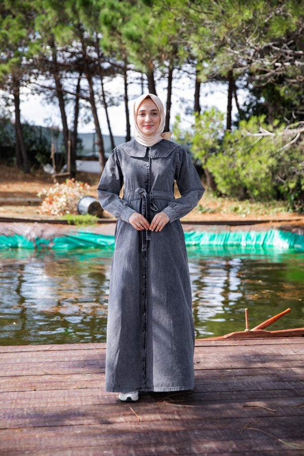 فستان جينز رمادي - قبة دائرية