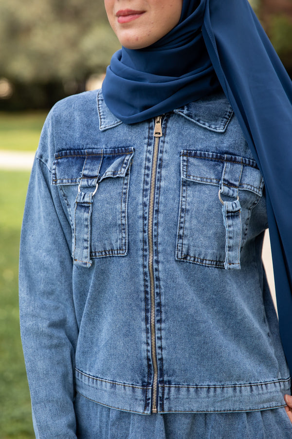 جكيت صفية - ازرق فاتح