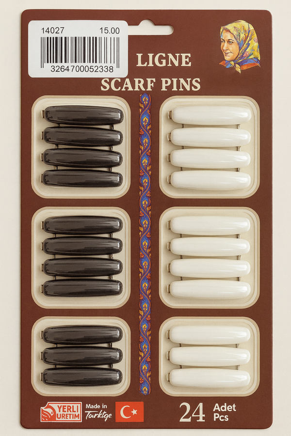 دبابيس غير قابلة للكسر (اسود وابيض)