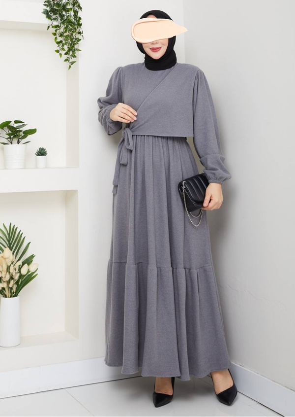 فستان جولان- رمادي