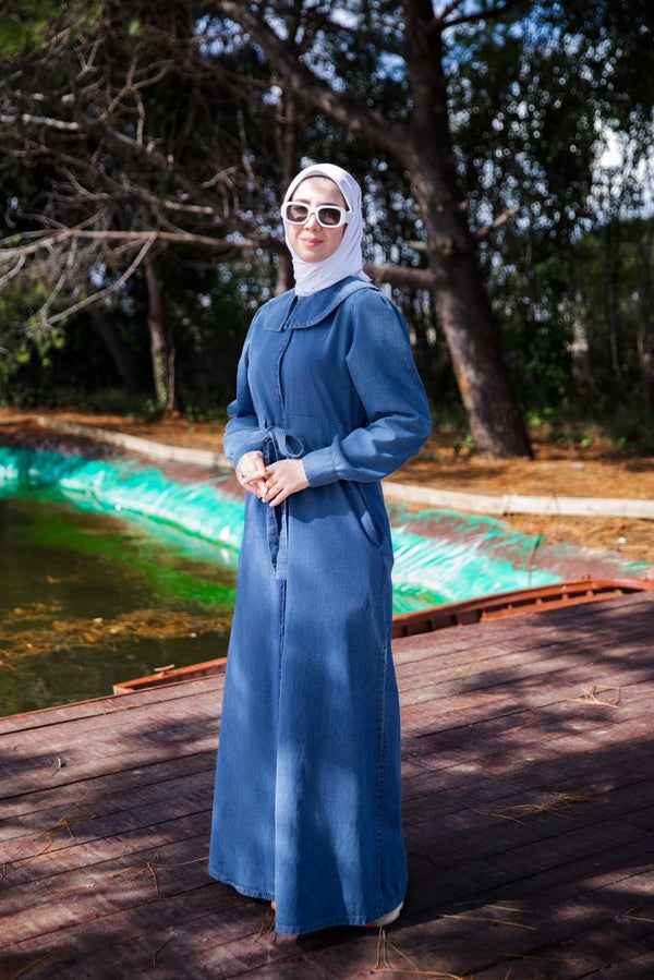 فستان جينز ازرق - قبة دائرية