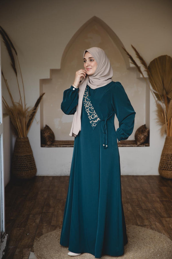 فستان الروح عربيه - زمردي