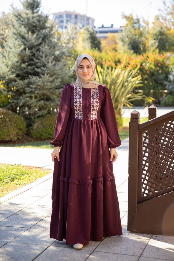 فستان هاجر فلسطيني - بوردو