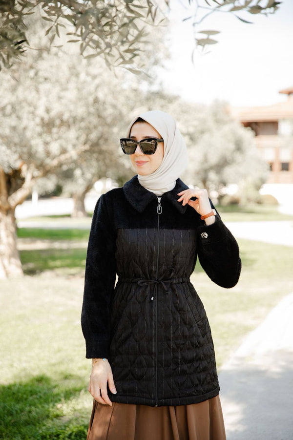 جاكيت فخم فرو _ اسود