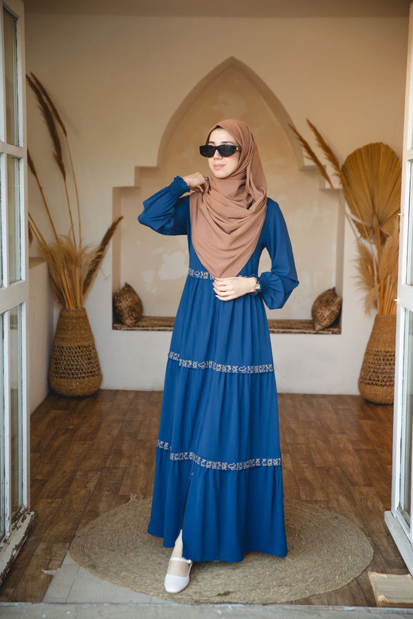 فستان الحياء عربي - ازرق - اختاري نمره اكبر