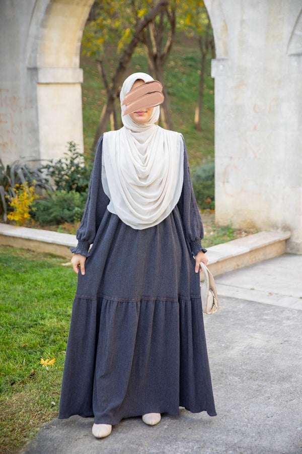 فستان غرام - رمادي (اختاري اصغر بنمره)