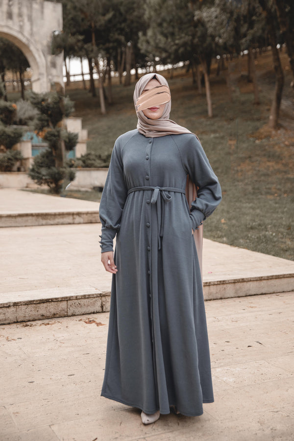 فستان سلسبيل - رمادي