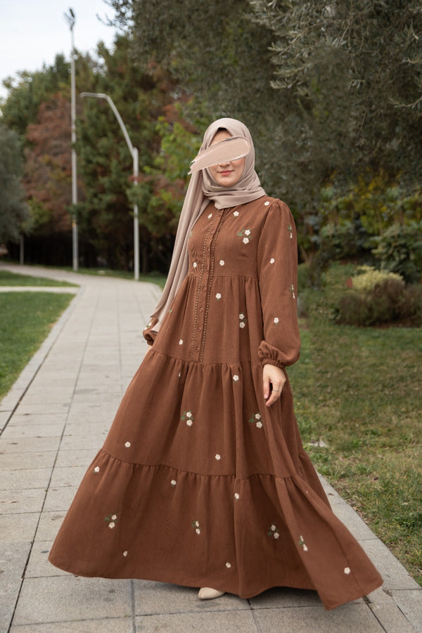 فستان تالا - قرميدي