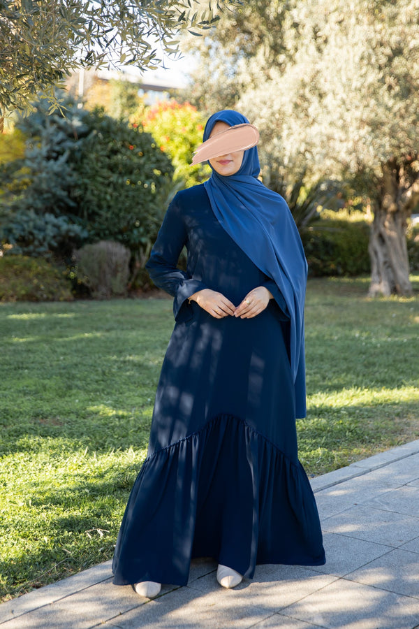 فستان بيلسان كحلي - طول قصير 130-135