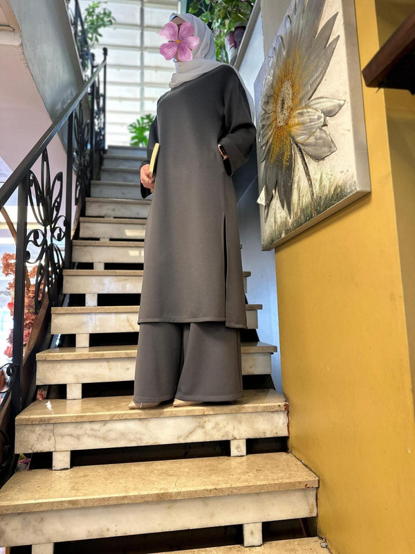 طقم الخريف - رمادي