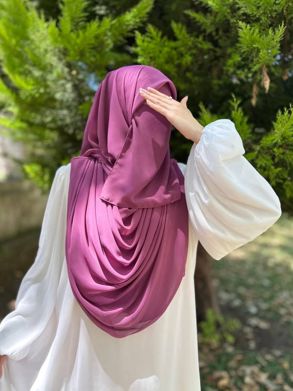 👑 طقم الحرملة الملكية مع الشال المربع لون زهر عتيق (بدون النقاب)