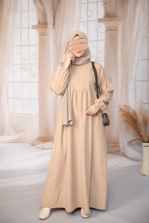 فستان غيمه - بيج