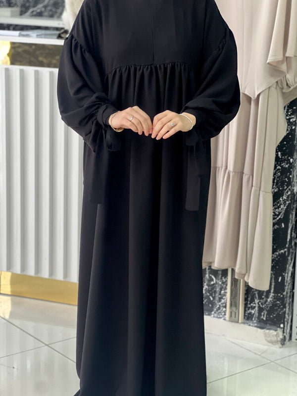 فستان ربطات المدينة - لون اسود 🖤