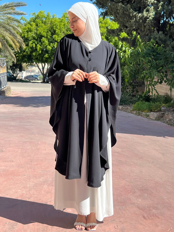 عباية العفة كريب اسود - Lavia