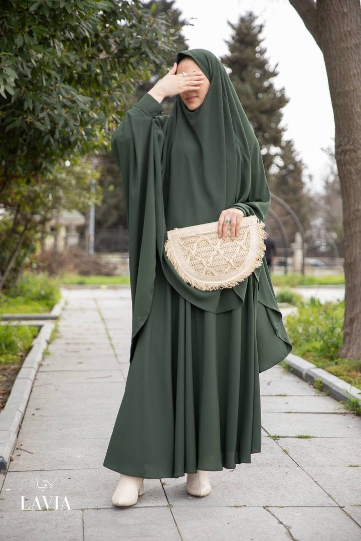 إدناء فرنسي تصميم الفراشة لون زيتي 🦋 - Lavia
