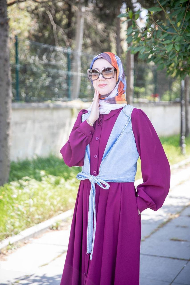 فستان ارجوان لون توتي - Lavia