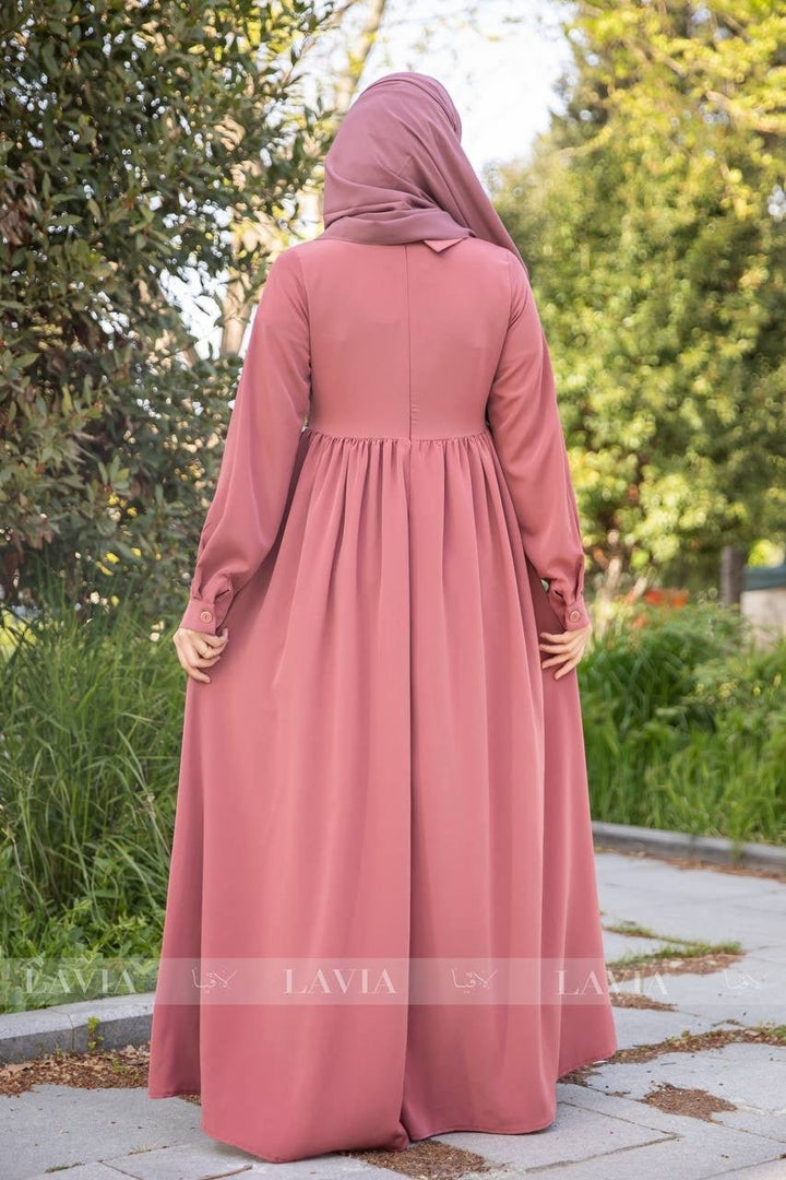 فستان بيان لون وردي dusty rose – حضورك يكتمل بأناقة التفاصيل - Lavia