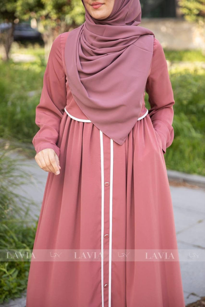 فستان بيان لون وردي dusty rose – حضورك يكتمل بأناقة التفاصيل - Lavia