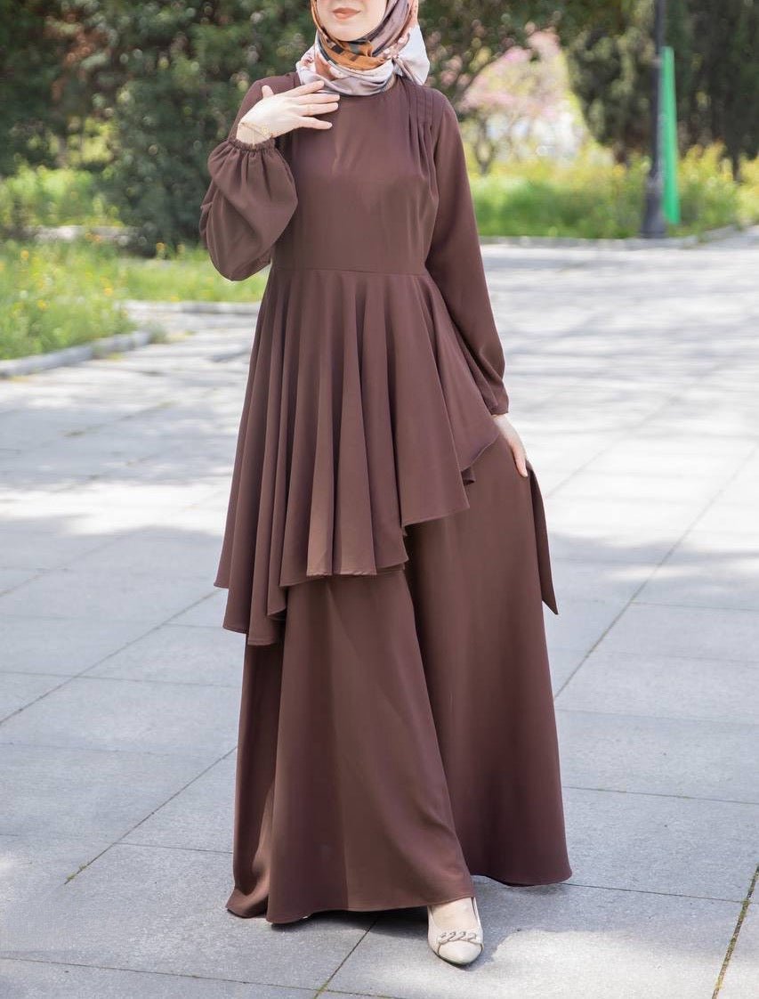 فستان غنى لون بني🤎 - Lavia
