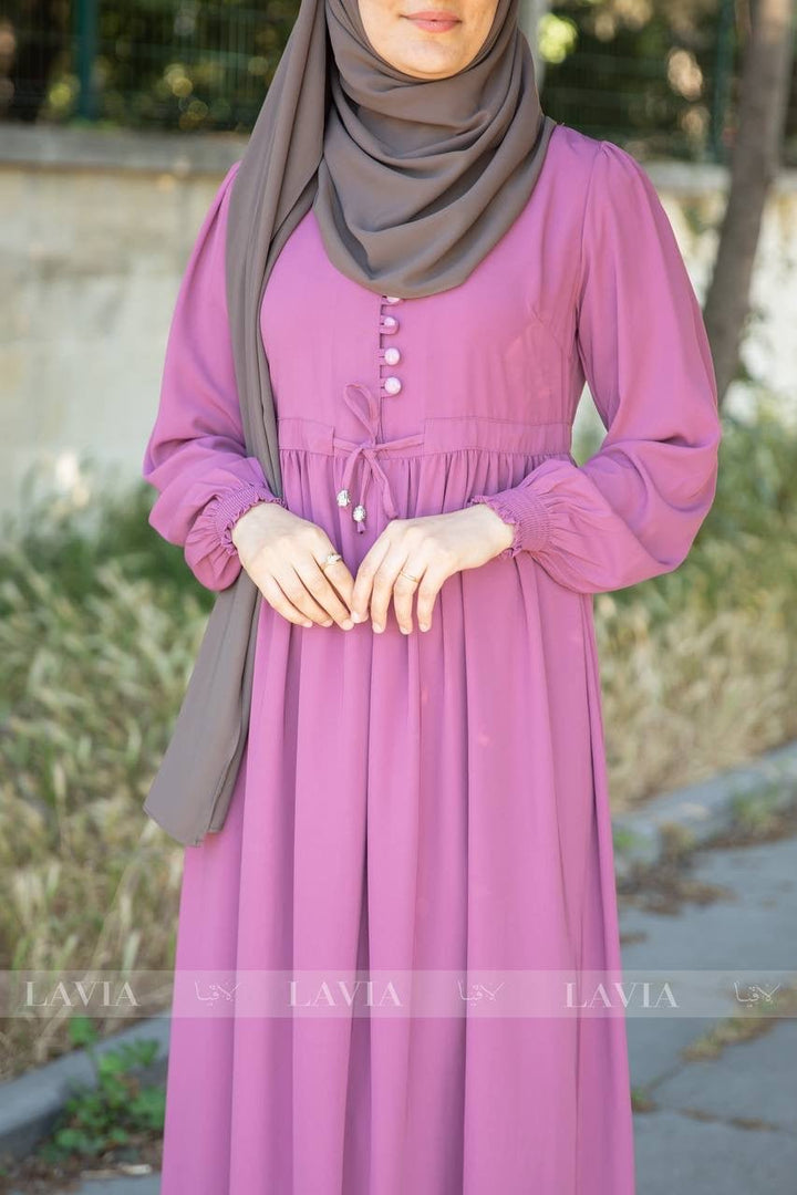 فستان حشمة لون زهري💞 - Lavia