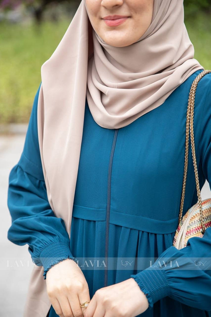 فستان حياء لون توركيز – أناقة العفة بتصميم لافيا الحصري ⚡️🌷 - Lavia