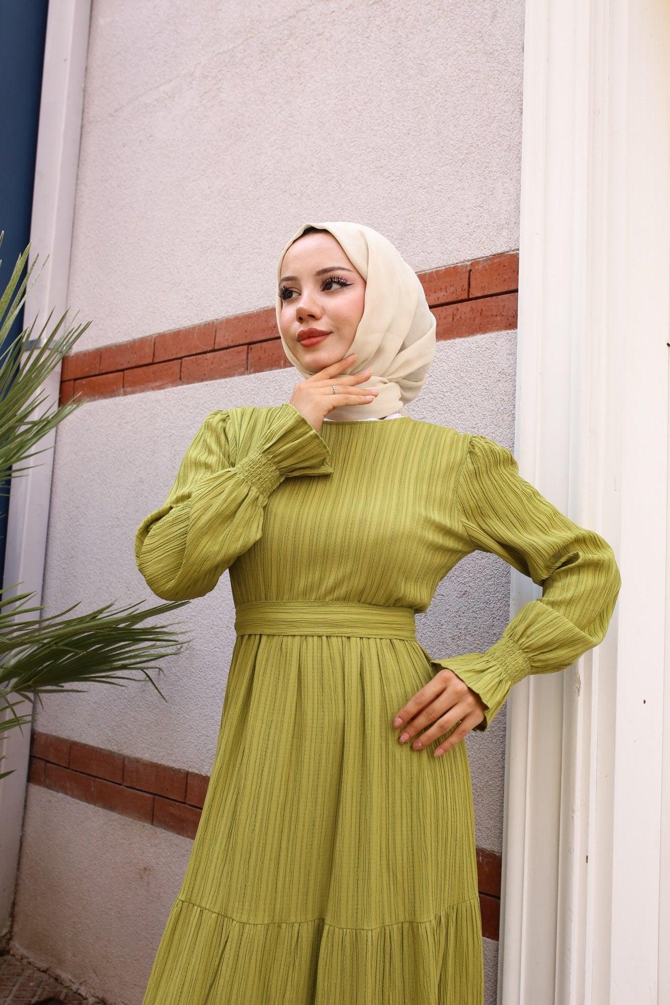 فستان كفاية خريفي لون ليموني (تصفية لا يوجد تبديل او ترجيع!) - Lavia