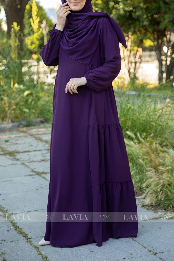فستان خاشعة لون ليلكي غامق 📿🧕 - Lavia