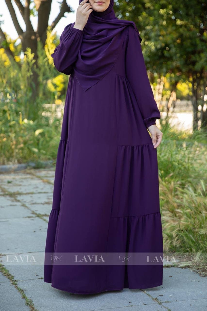 فستان خاشعة لون ليلكي غامق 📿🧕 - Lavia