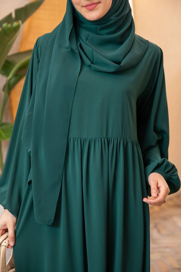 فستان لاڤيا الأيقوني من مجموعة العفاف الراقية❤️ لون اخضر عتوركيز - Lavia