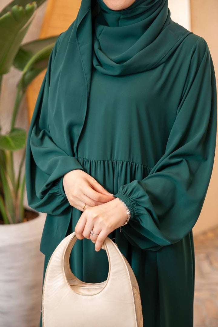 فستان لاڤيا الأيقوني من مجموعة العفاف الراقية❤️ لون اخضر عتوركيز - Lavia