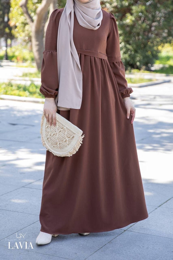 فستان ليان ربيعي 🌸 لون بني - Lavia